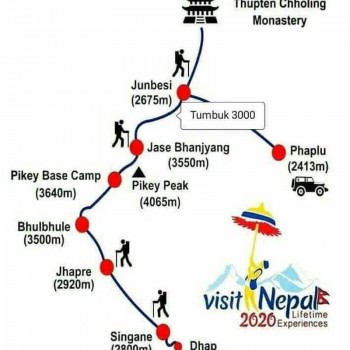 Pikey Peak Trek Route Itinerary Map